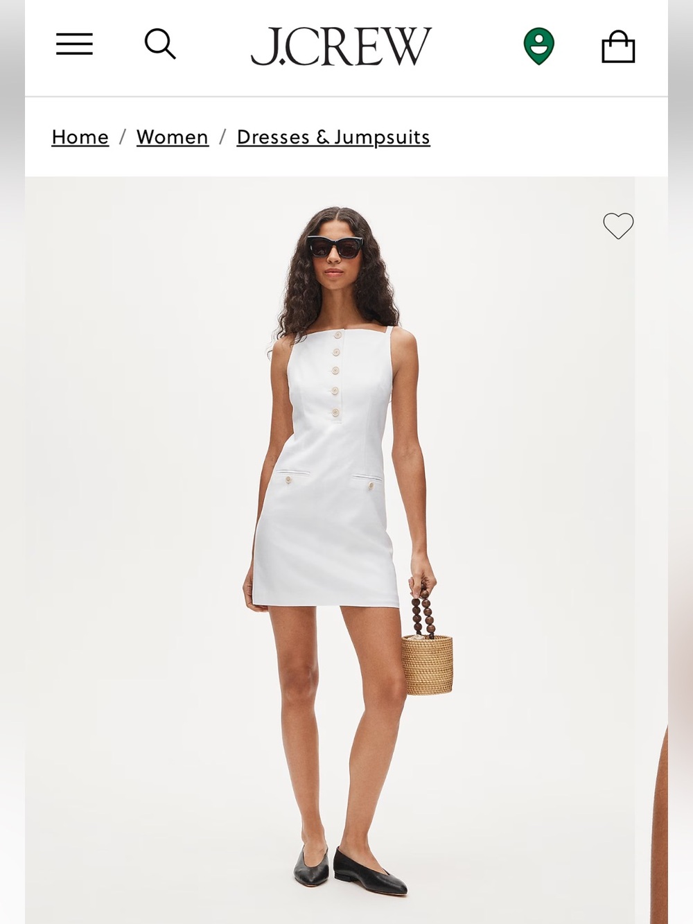 J. Crew White Sleeveless Button-Front Mini Shift Dress